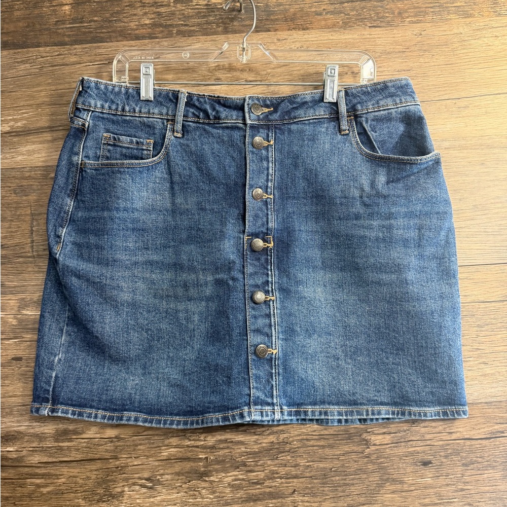 Old Navy Button-Front High Rise Denim Mini‎ Skirt